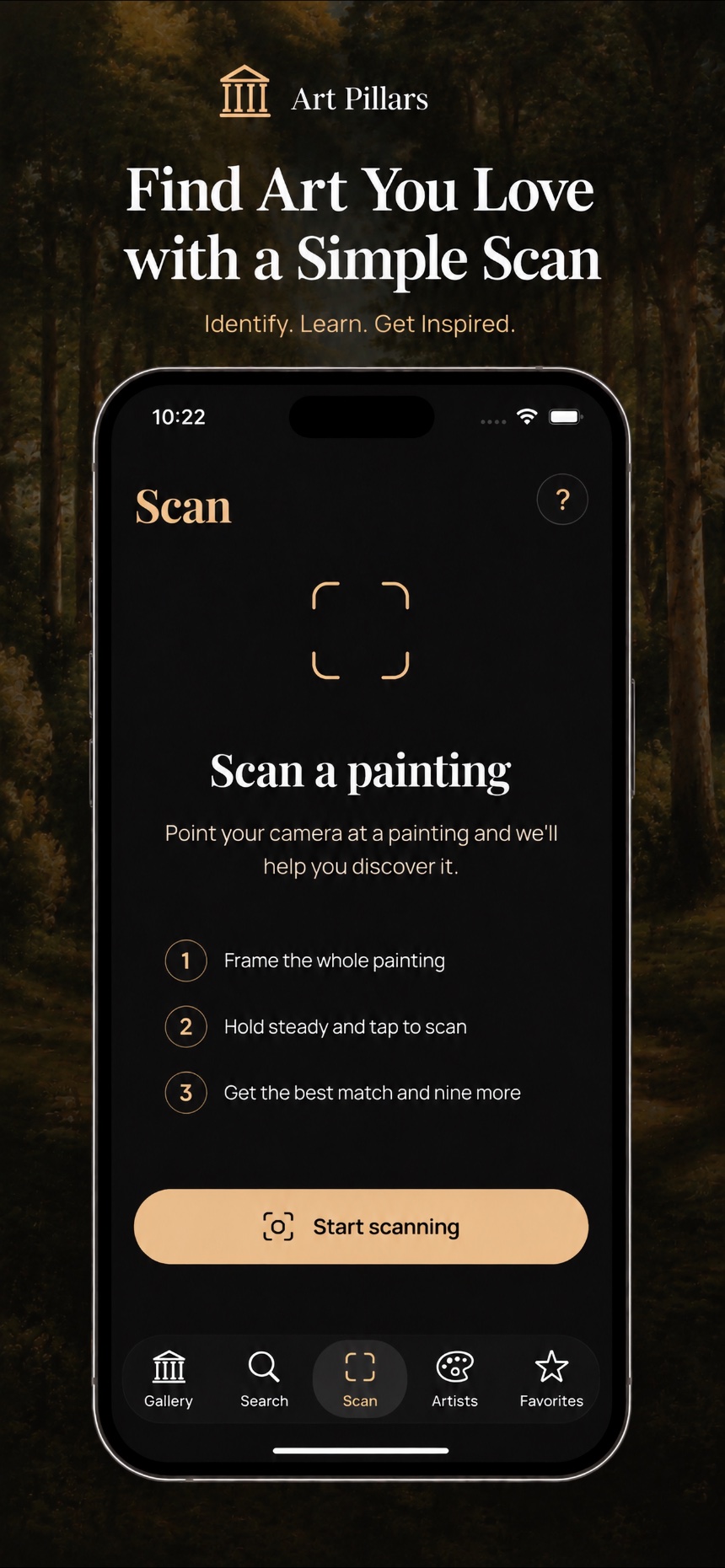 Art Pillars scan screen
